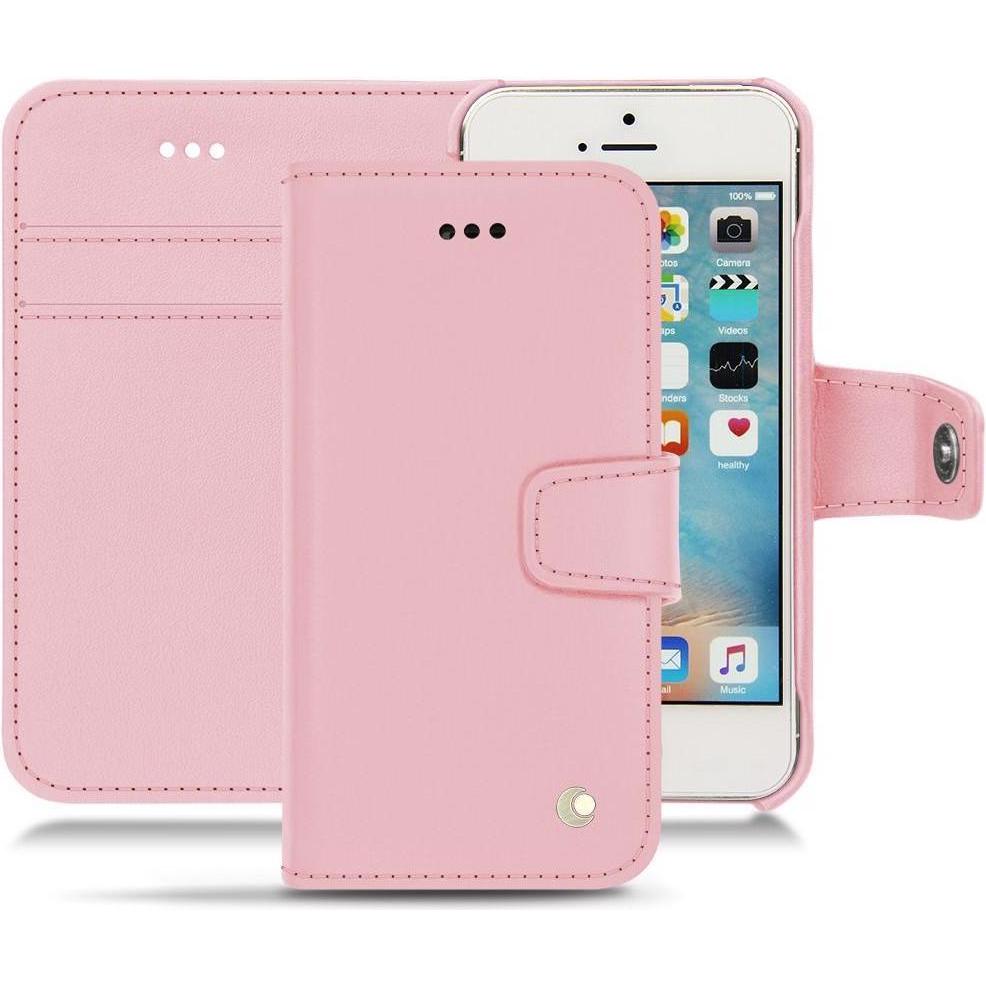 Noreve Lederschutzhülle Wallet (Apple iPhone SE), Smartphone Hülle, Rosa