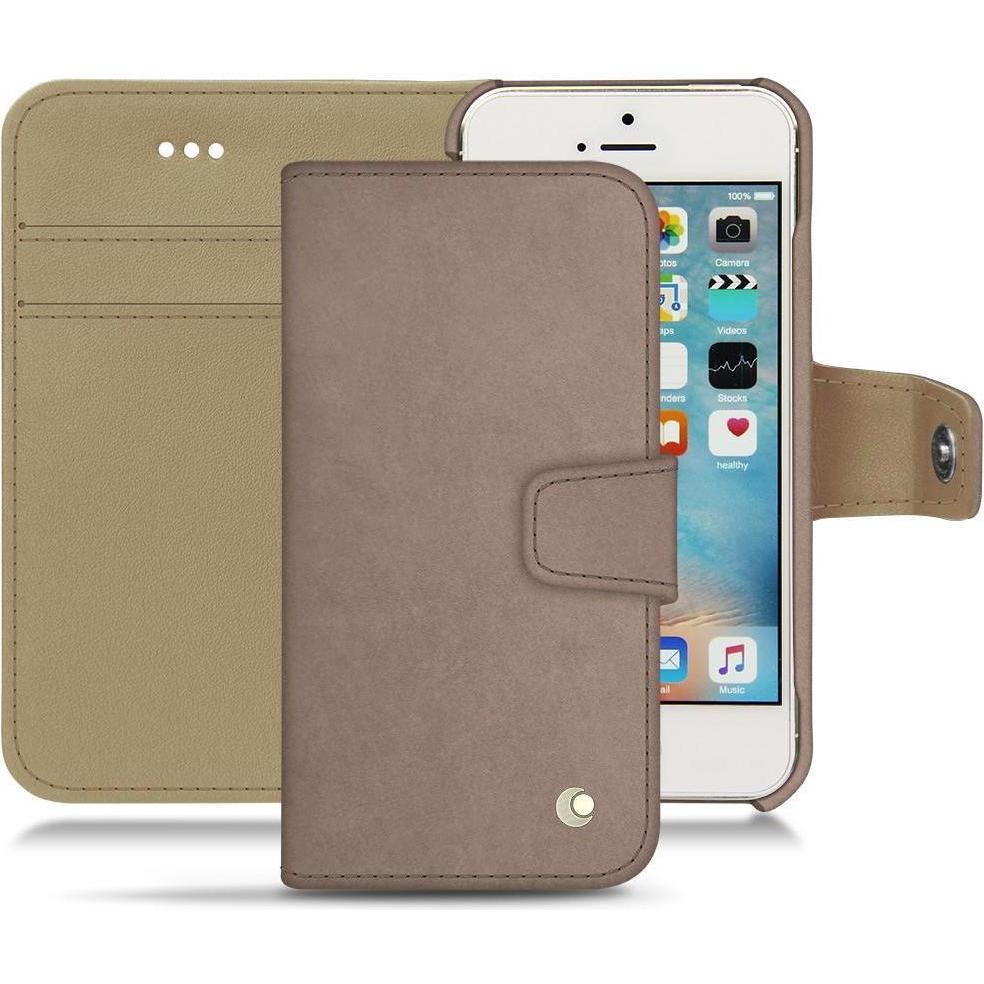 Noreve Lederschutzhülle Wallet (Apple iPhone SE), Smartphone Hülle, Beige