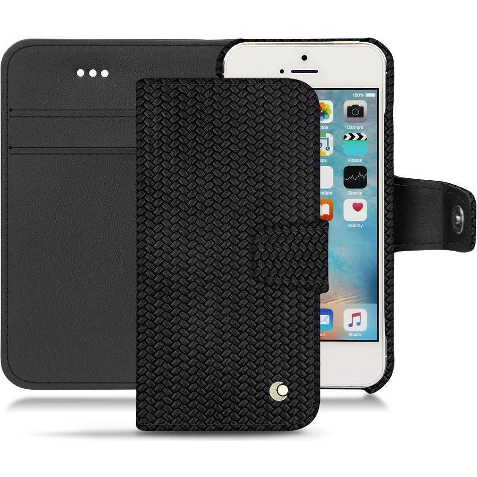 Noreve Lederschutzhülle Wallet (Apple iPhone SE), Smartphone Hülle, Schwarz