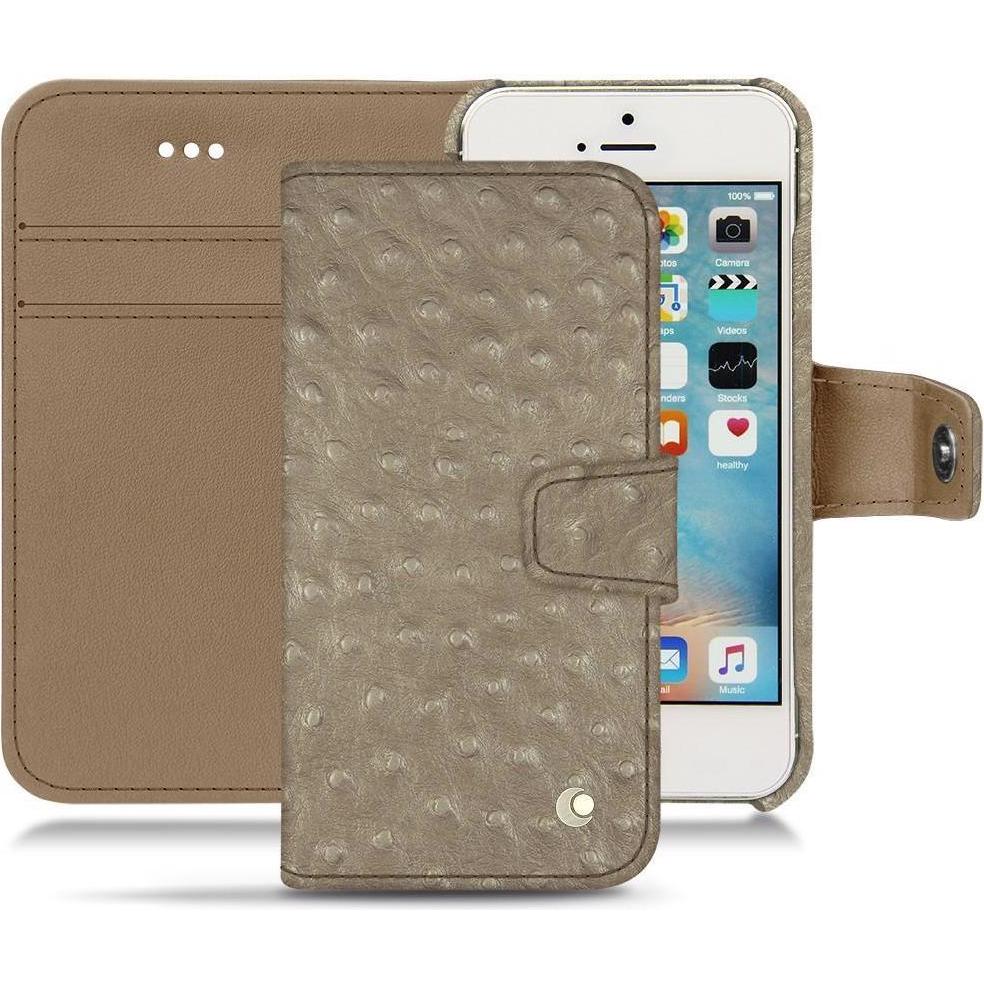 Thumbnail - Noreve Lederschutzhülle Wallet (Apple iPhone SE), Smartphone Hülle, Beige