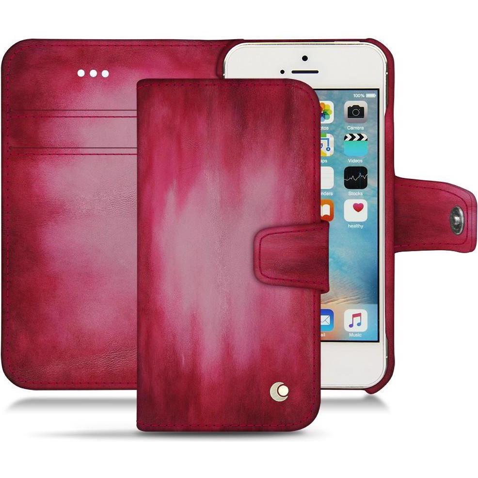 Noreve Lederschutzhülle Wallet (Apple iPhone SE), Smartphone Hülle, Rosa