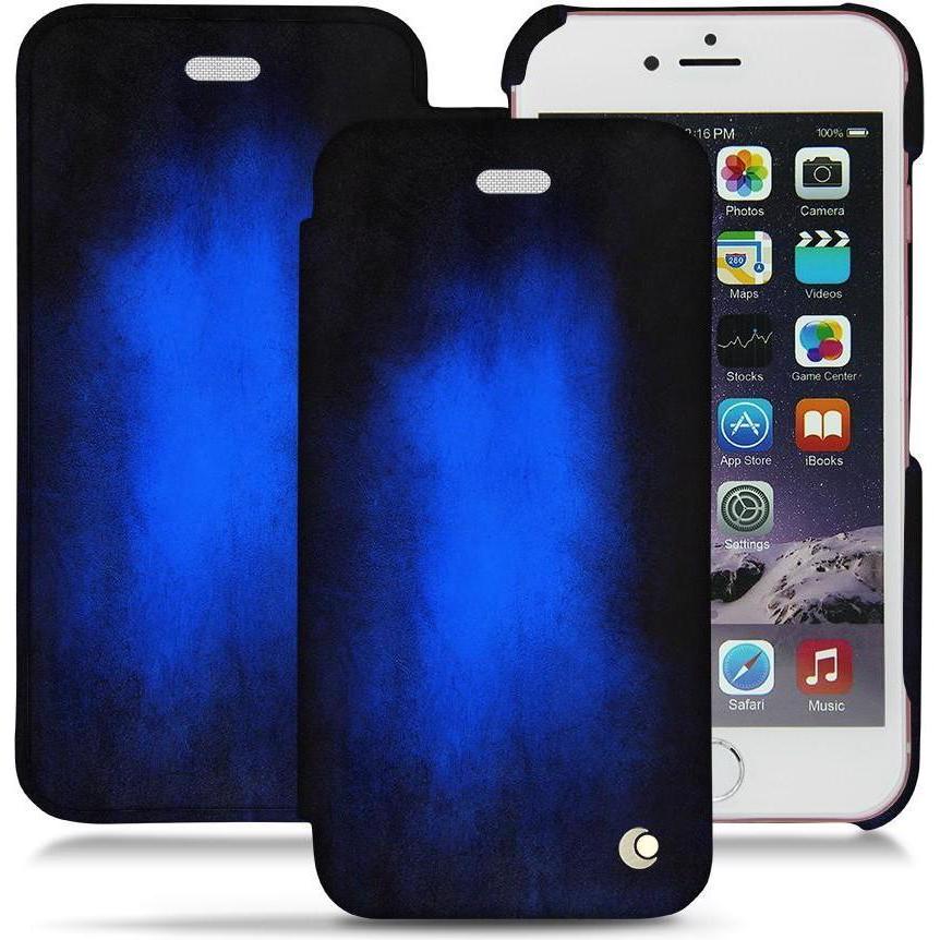 Noreve Lederschutzhülle horizontal (Apple iPhone 6s Plus), Smartphone Hülle, Blau