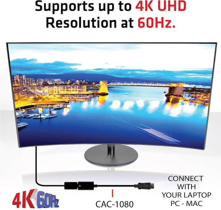 Produktbild Club 3D DP 1.4 auf (0.11 m, DisplayPort, HDMI)