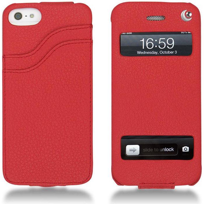 Noreve Lederschutzhülle vertikal (Apple iPhone 5), Smartphone Hülle, Orange