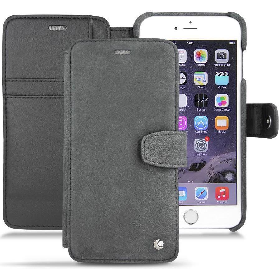Noreve Lederschutzhülle Wallet (Apple iPhone 6 Plus), Smartphone Hülle, Grau