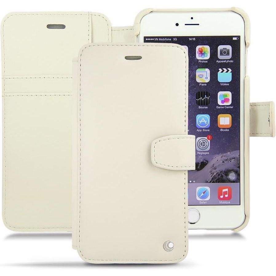 Noreve Lederschutzhülle Wallet (Apple iPhone 6 Plus), Smartphone Hülle, Weiss