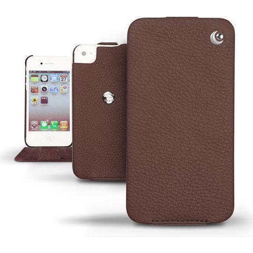 Noreve Lederschutzhülle vertikal (Apple iPhone 4), Smartphone Hülle, Braun