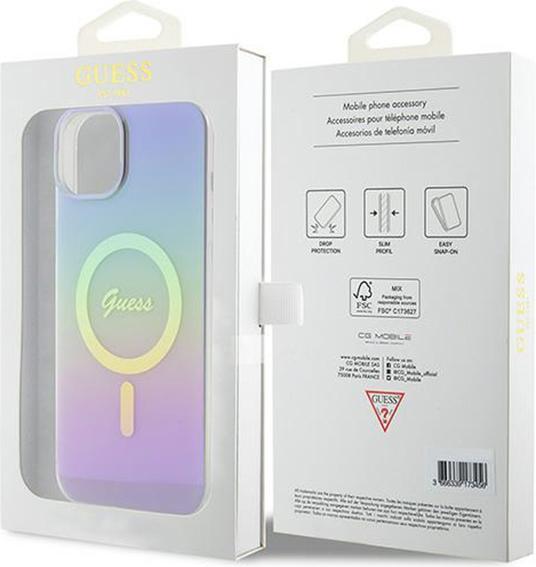 Actual product image Guess GUHMP15SHITSU iPhone 15 6.1" fioletowy/purple hardcase IML Iridescent MagSafe (Apple iPhone 15)