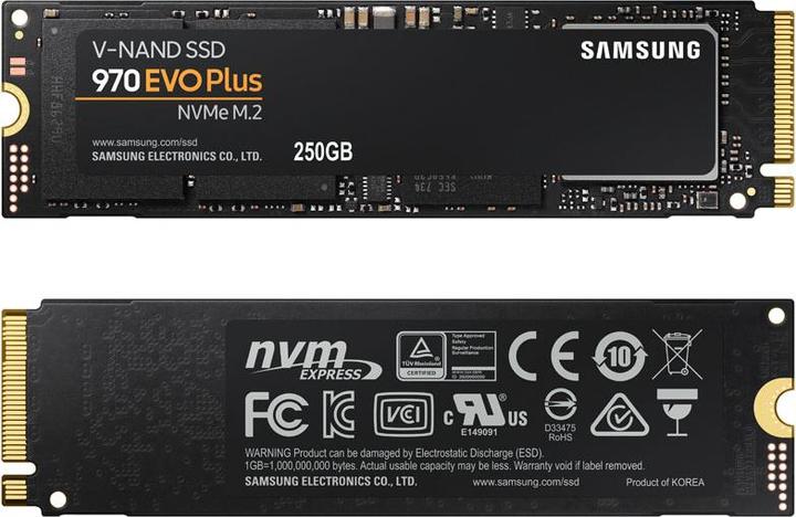 Actual product image Samsung 970 EVO Plus (250 GB, M.2 2280)