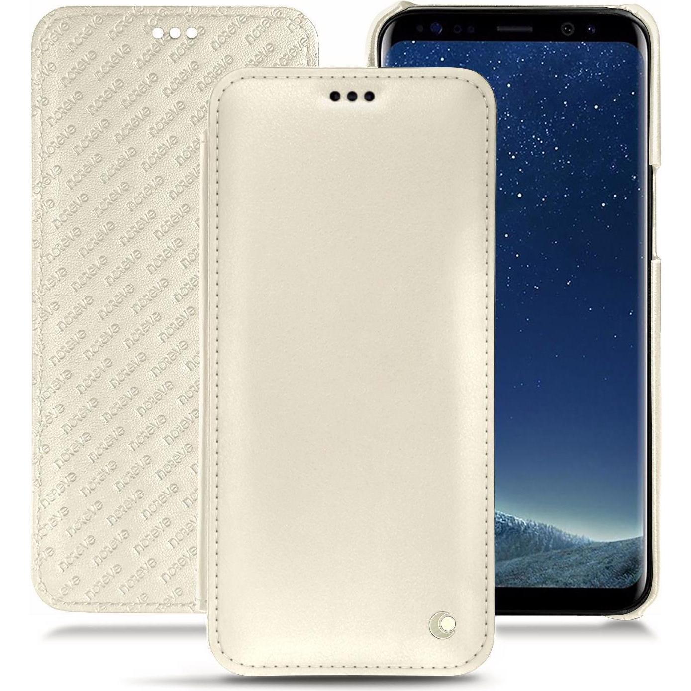 Noreve Lederschutzhülle horizontal (Samsung Galaxy S8+), Smartphone Hülle, Weiss