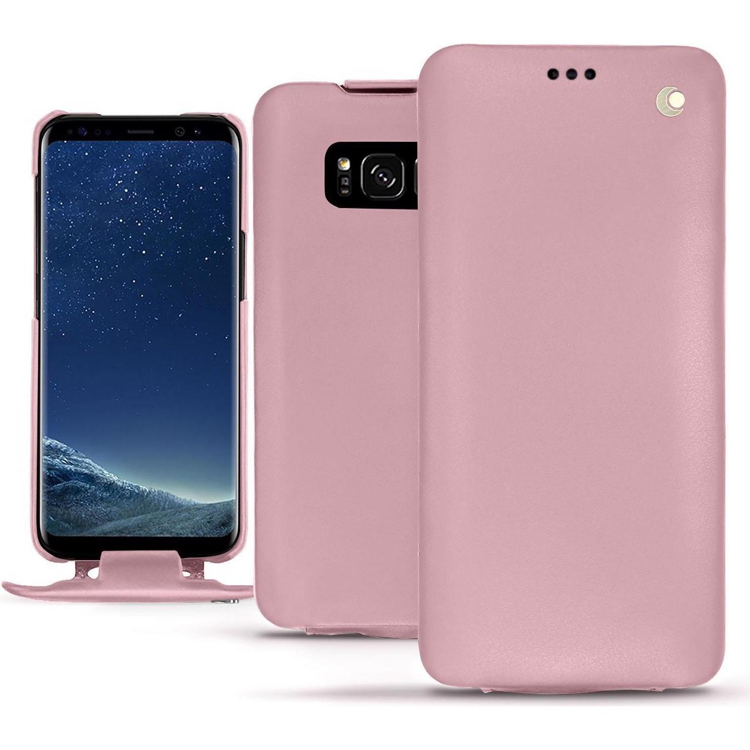 Noreve Lederschutzhülle vertikal (Samsung Galaxy S8), Smartphone Hülle, Rosa