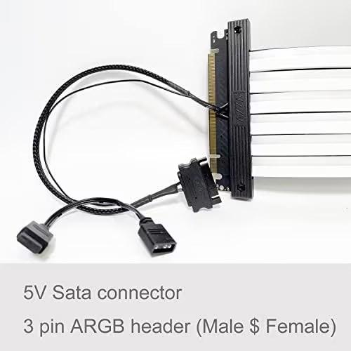 Actual product image Azza PCI-e 3.0 x16 riser cable ARGB 20R-I 90° ACAZ-20R-L