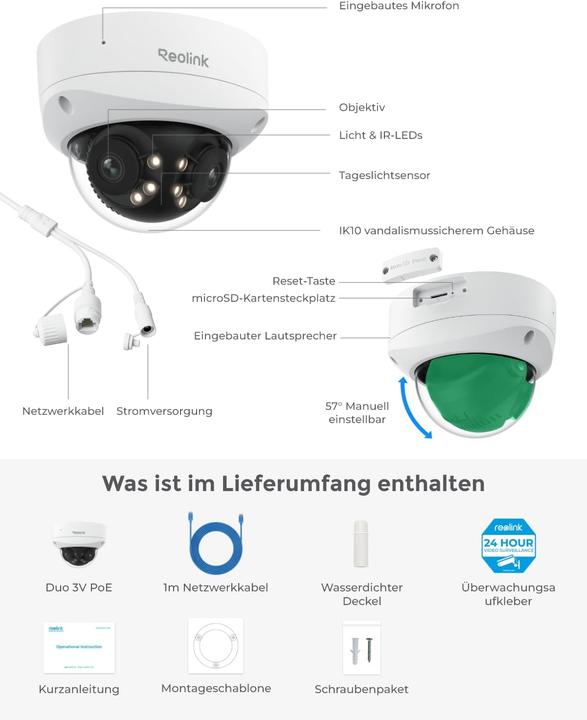 Produktbild Reolink REO P757 -Überwachungskamera IP LAN aussen PoE (7680 x 2160 Pixel)