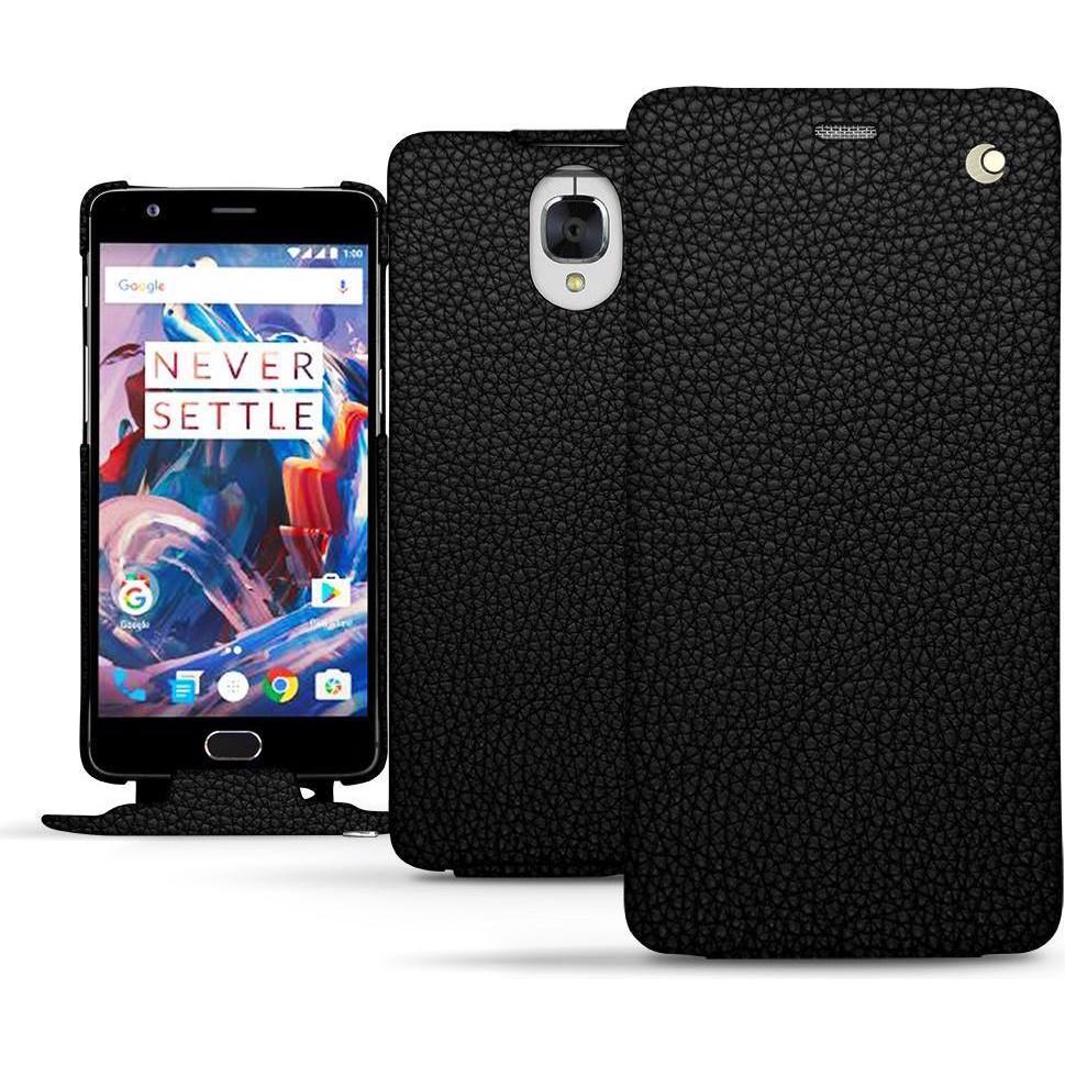 Noreve Lederschutzhülle vertikal (OnePlus 3), Smartphone Hülle, Schwarz