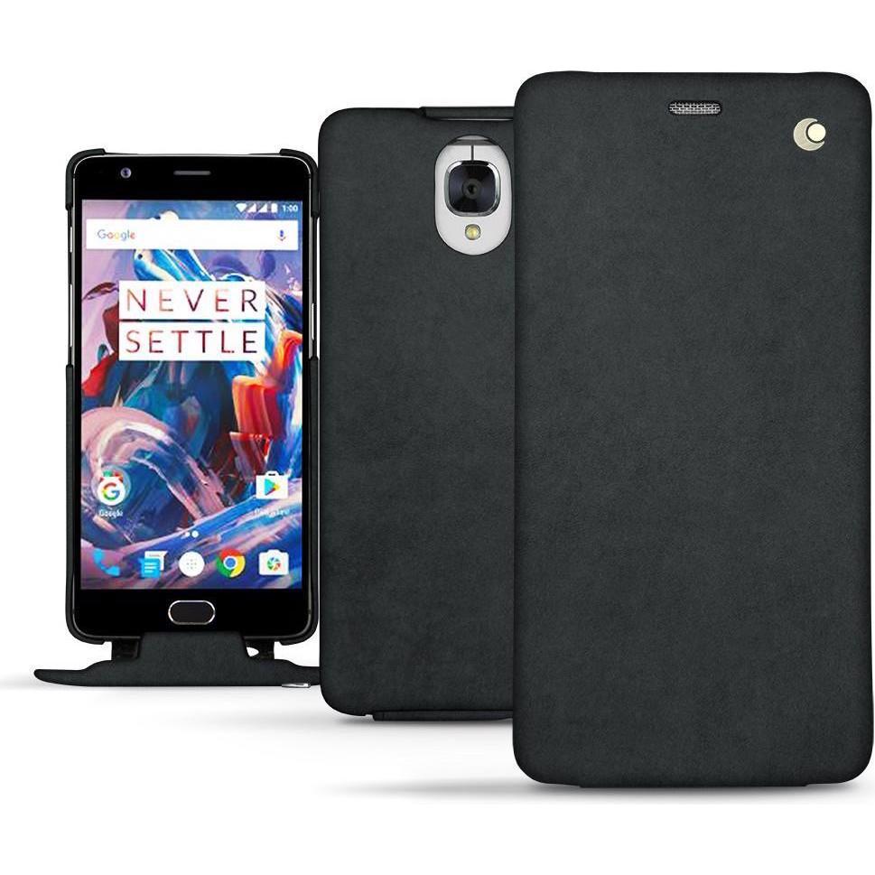 Noreve Lederschutzhülle vertikal (OnePlus 3), Smartphone Hülle, Schwarz