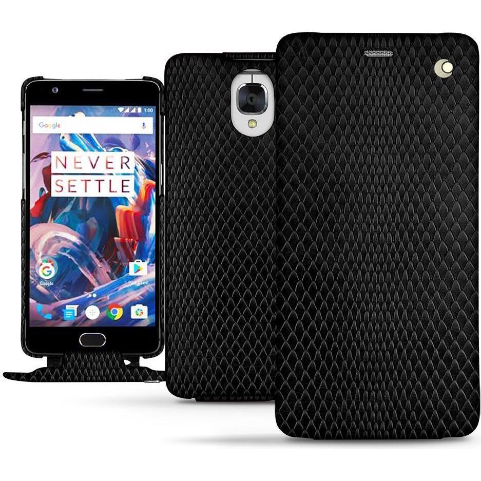 Noreve Lederschutzhülle vertikal (OnePlus 3), Smartphone Hülle, Schwarz