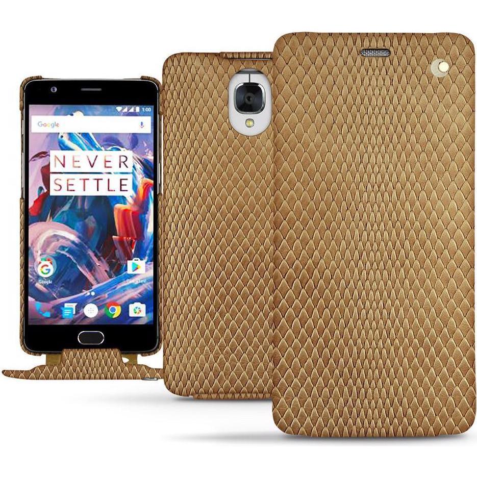 Thumbnail - Noreve Lederschutzhülle vertikal (OnePlus 3), Smartphone Hülle, Beige