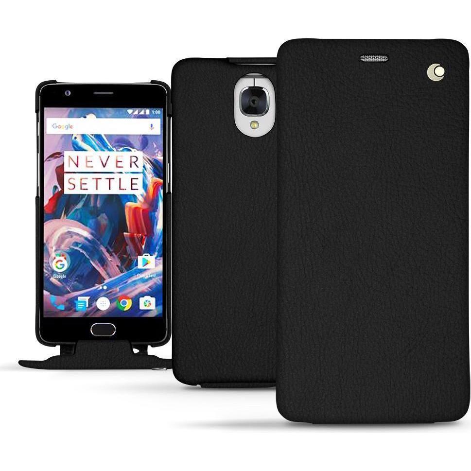 Noreve Lederschutzhülle vertikal (OnePlus 3), Smartphone Hülle, Schwarz