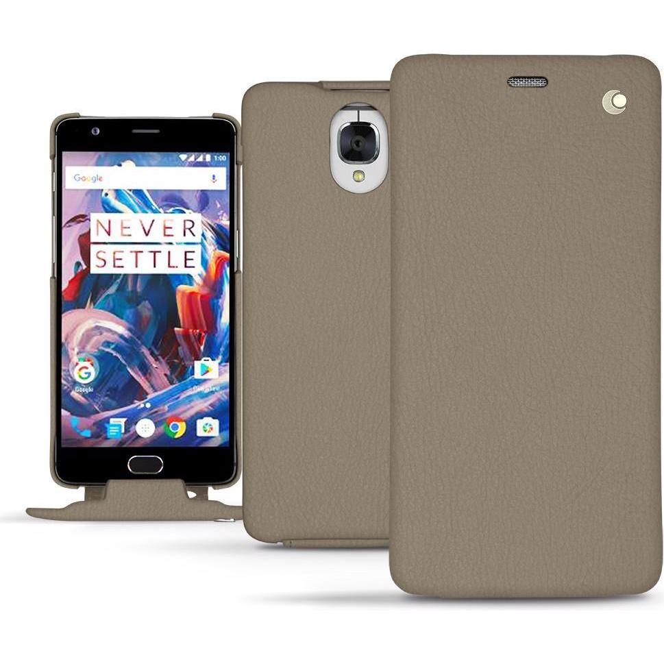 Noreve Lederschutzhülle vertikal (OnePlus 3), Smartphone Hülle, Beige