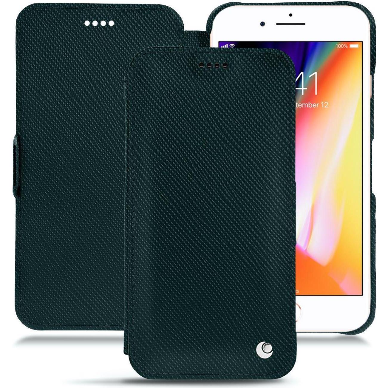 Noreve Lederschutzhülle horizontal (Apple iPhone 8 Plus), Smartphone Hülle, Grün