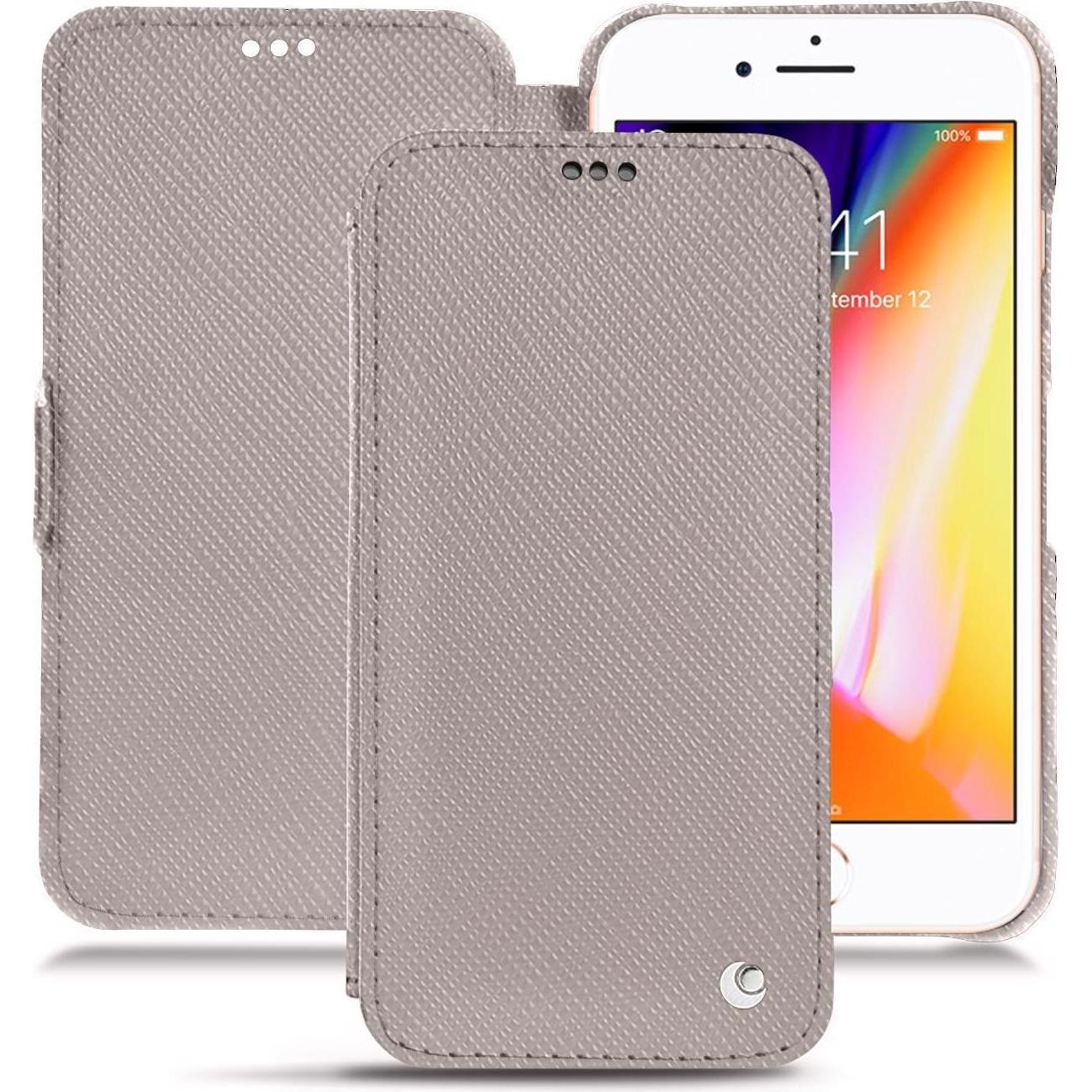 Noreve Lederschutzhülle horizontal (Apple iPhone 8), Smartphone Hülle, Beige