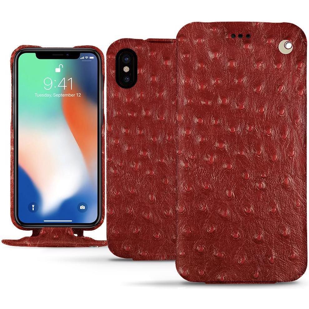 Thumbnail - Noreve Lederschutzhülle vertikal (Apple iPhone XS Max), Smartphone Hülle, Rot