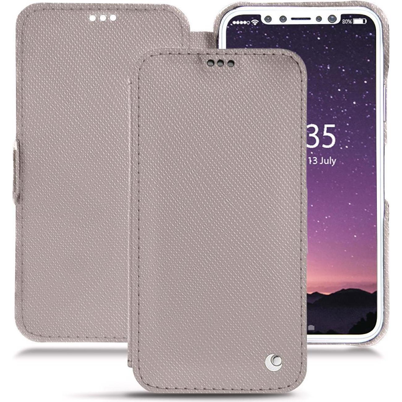 Thumbnail - Noreve Lederschutzhülle horizontal (Apple iPhone XS), Smartphone Hülle, Beige