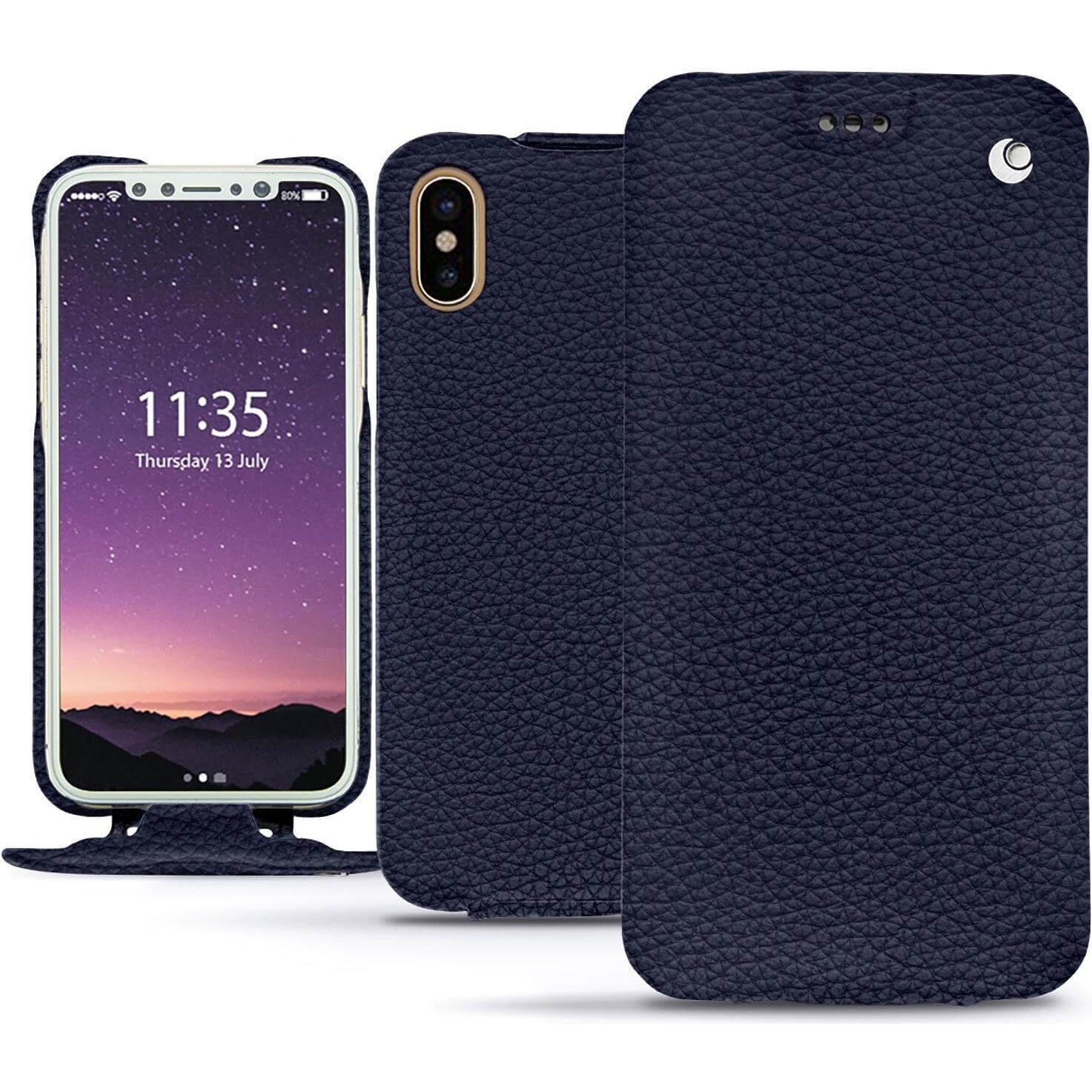 Noreve Lederschutzhülle vertikal (Apple iPhone XS), Smartphone Hülle, Violett