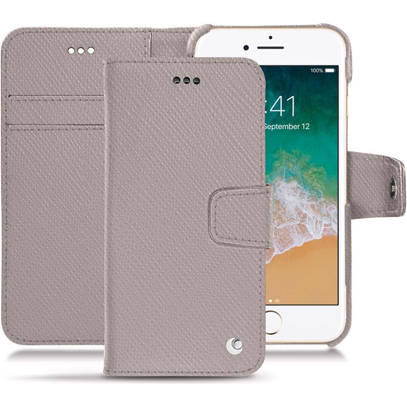 Noreve Lederschutzhülle Wallet (Apple iPhone 7), Smartphone Hülle, Beige