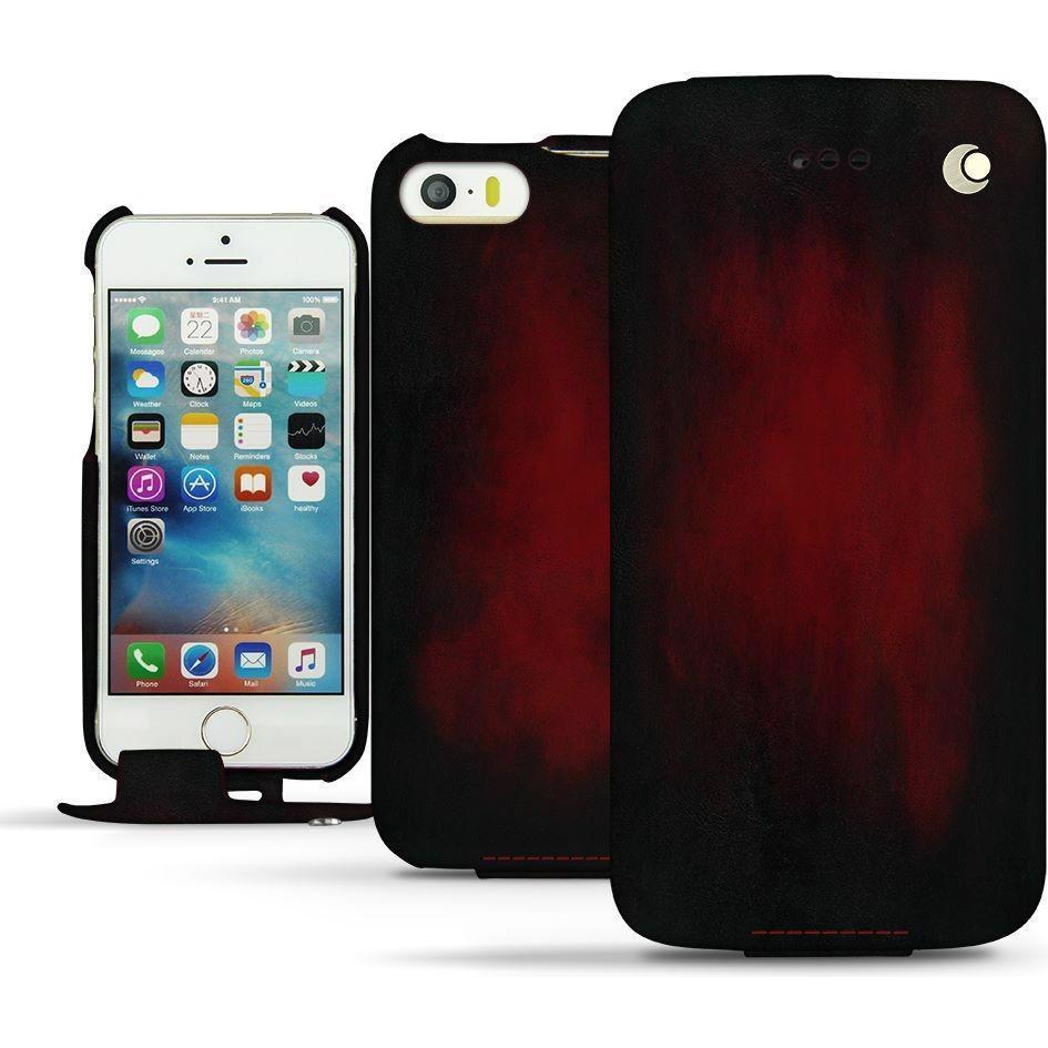 Noreve Lederschutzhülle vertikal (Apple iPhone SE), Smartphone Hülle, Rot