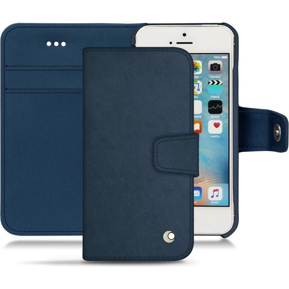 Noreve Lederschutzhülle Wallet (Apple iPhone SE), Smartphone Hülle, Blau