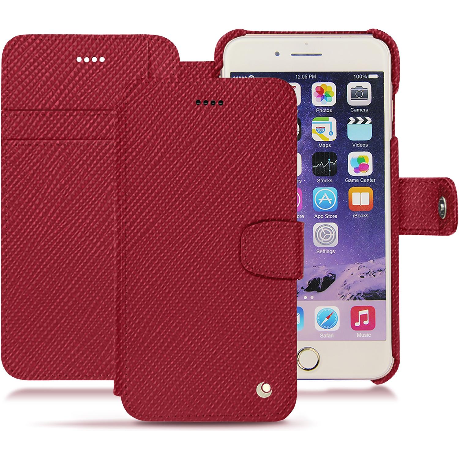 Noreve Lederschutzhülle Wallet (Apple iPhone 7 Plus), Smartphone Hülle, Rot