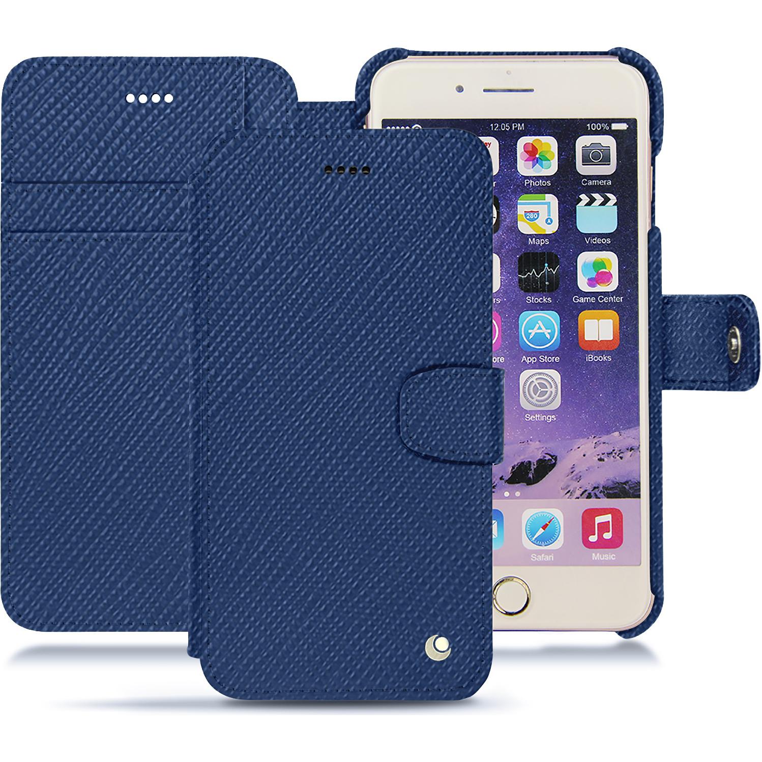 Noreve Lederschutzhülle Wallet (Apple iPhone 7 Plus), Smartphone Hülle, Blau