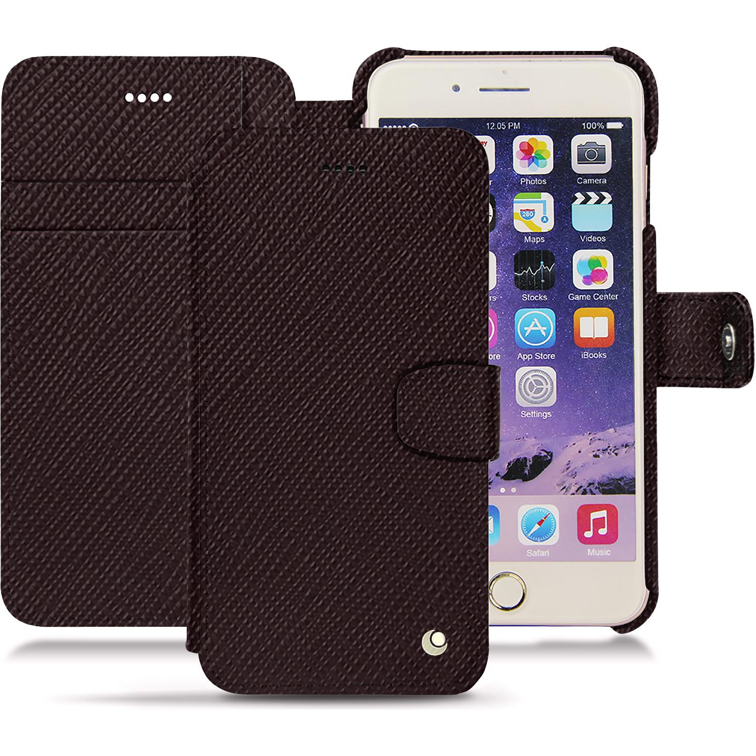 Noreve Lederschutzhülle Wallet (Apple iPhone 7 Plus), Smartphone Hülle, Braun