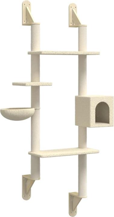 Produktbild vidaXL Kratzbaum mit Kratzsäule Wandmontage 180 cm (180 cm, Creme)