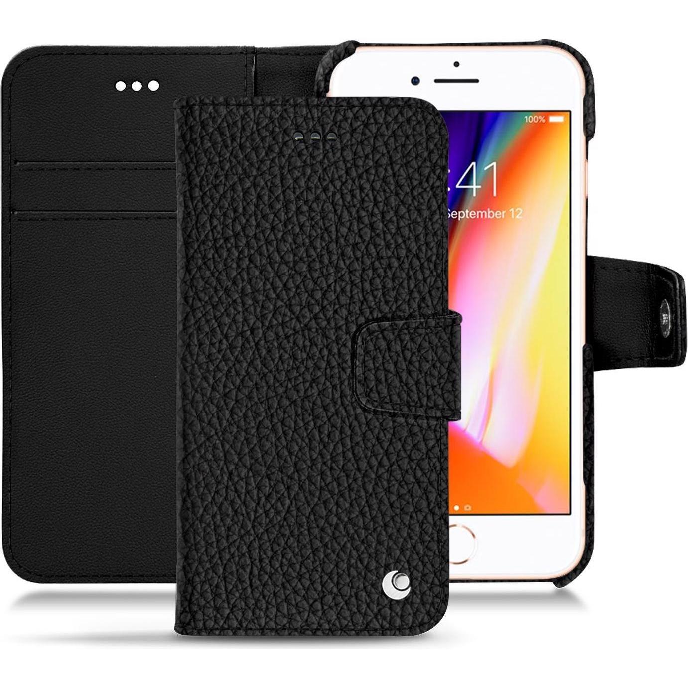 Noreve Lederschutzhülle Wallet (Apple iPhone 8), Smartphone Hülle, Schwarz