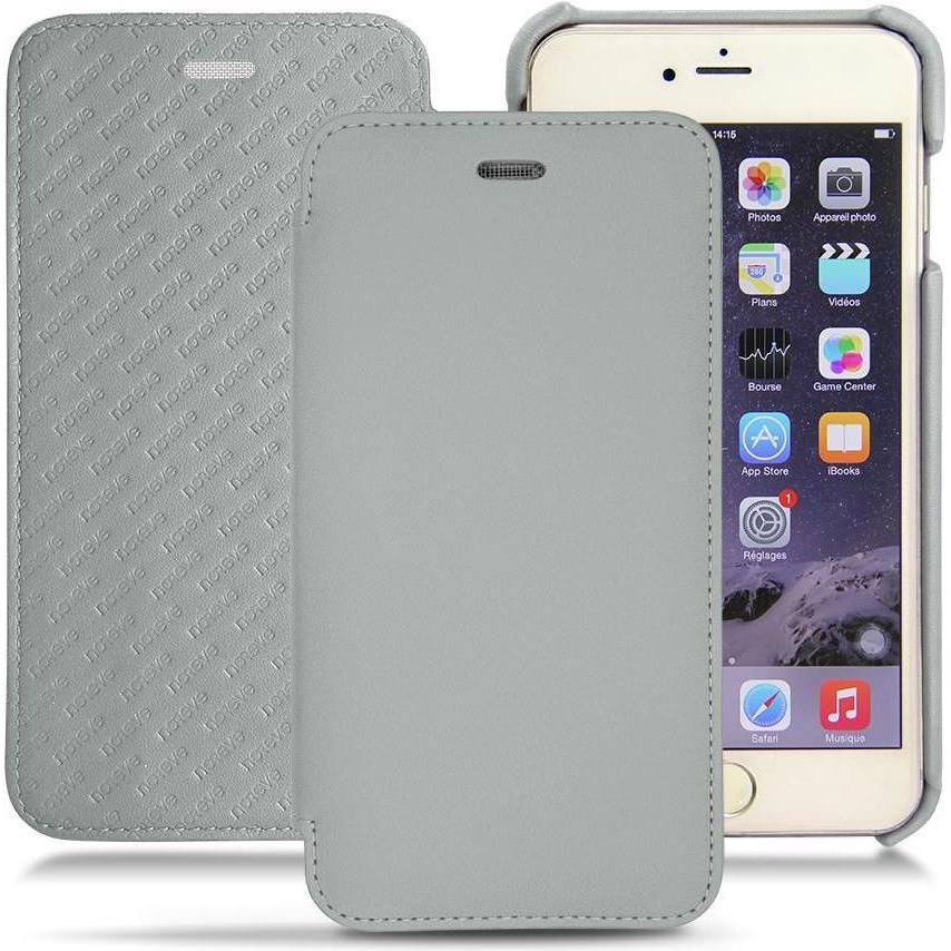 Noreve Lederschutzhülle horizontal (Apple iPhone 6s Plus), Smartphone Hülle, Grau
