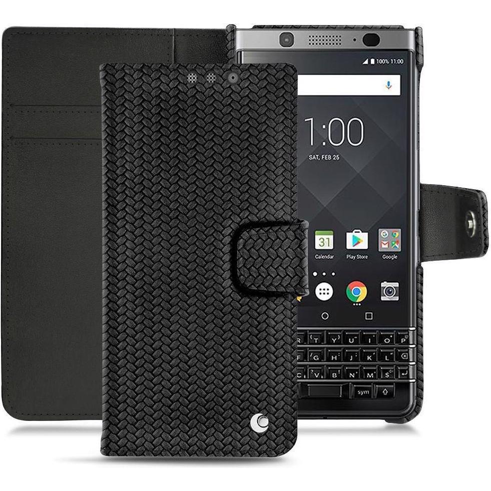 Noreve Lederschutzhülle Wallet (Blackberry KEYone), Smartphone Hülle, Schwarz