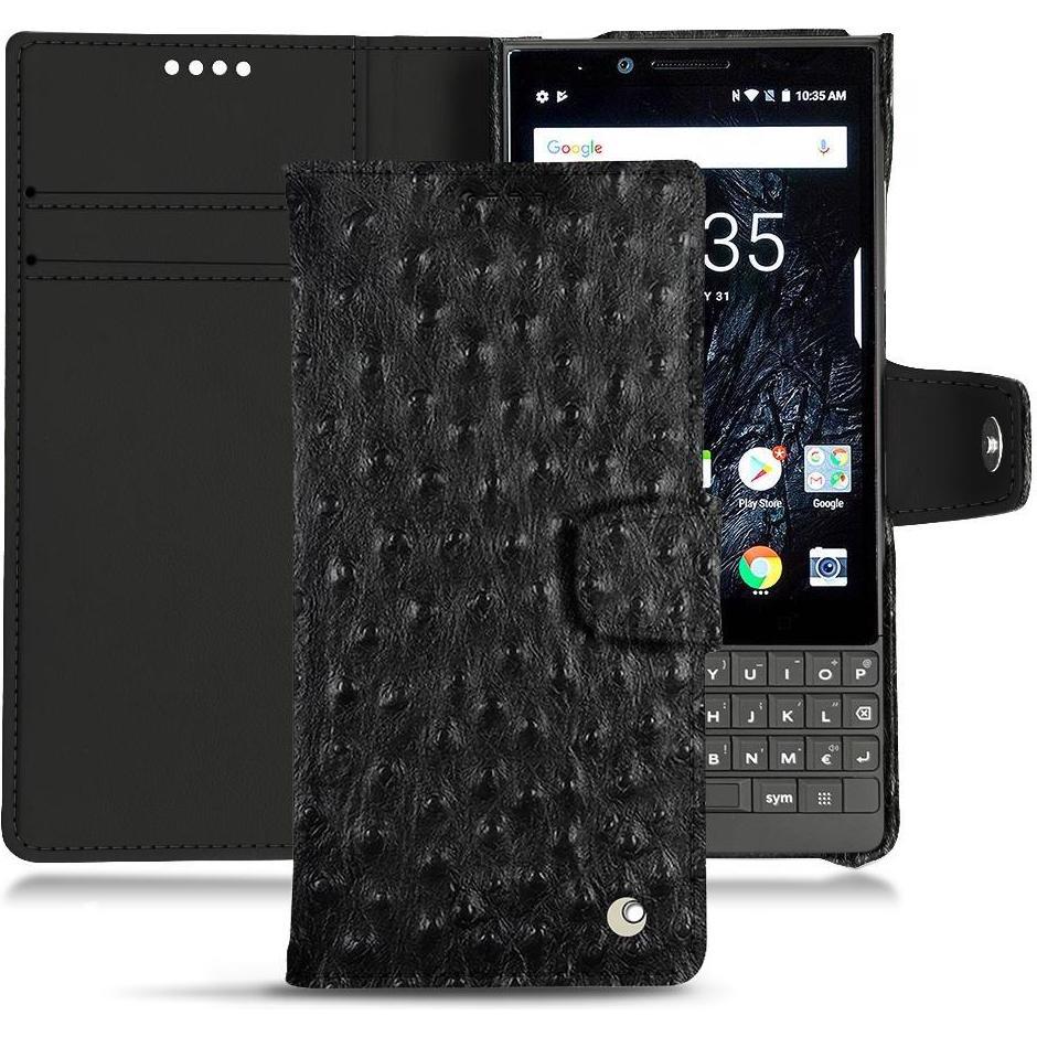 Noreve Lederschutzhülle Wallet (Blackberry KEY2), Smartphone Hülle, Schwarz