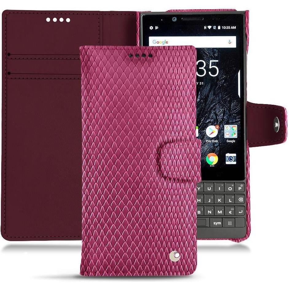 Thumbnail - Noreve Lederschutzhülle Wallet (Blackberry KEY2), Smartphone Hülle, Rosa
