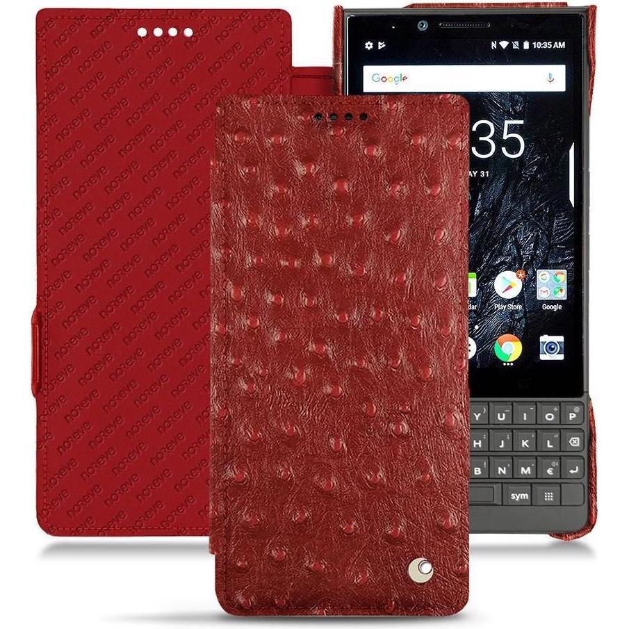 Noreve Lederschutzhülle horizontal (Blackberry KEY2), Smartphone Hülle, Rot