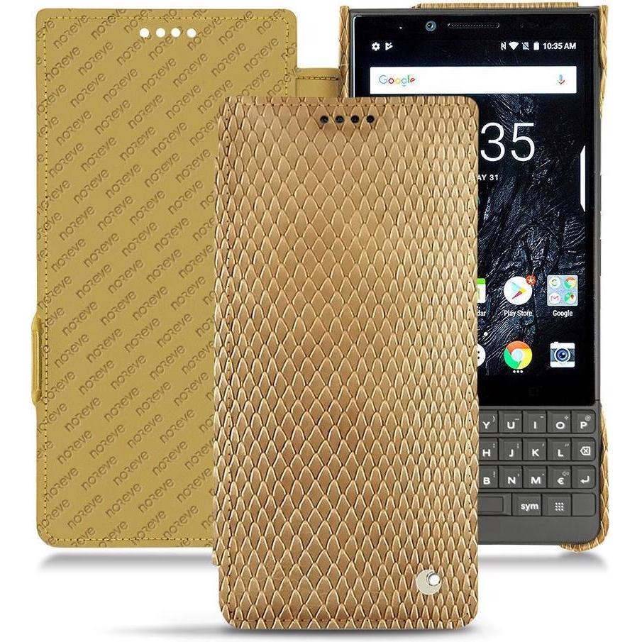 Noreve Lederschutzhülle horizontal (Blackberry KEY2), Smartphone Hülle, Beige