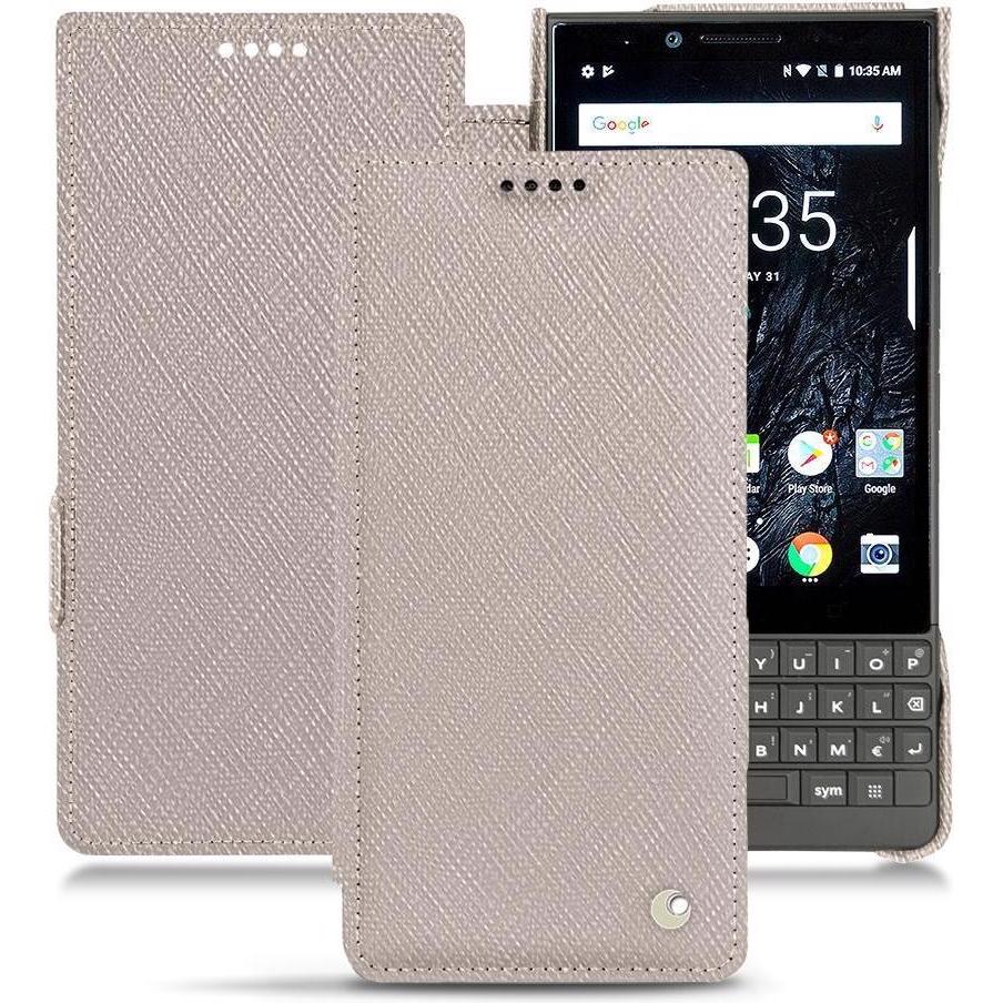 Thumbnail - Noreve Lederschutzhülle horizontal (Blackberry KEY2), Smartphone Hülle, Beige