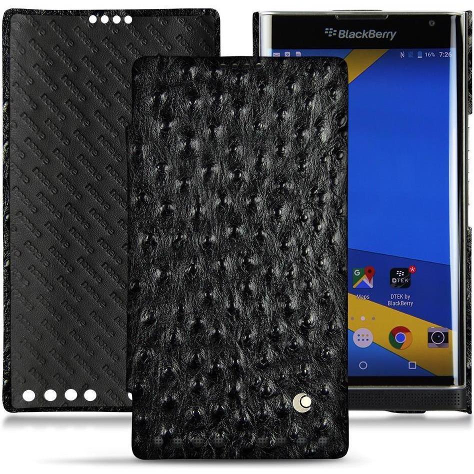 Noreve Lederschutzhülle horizontal (Blackberry Priv), Smartphone Hülle, Schwarz