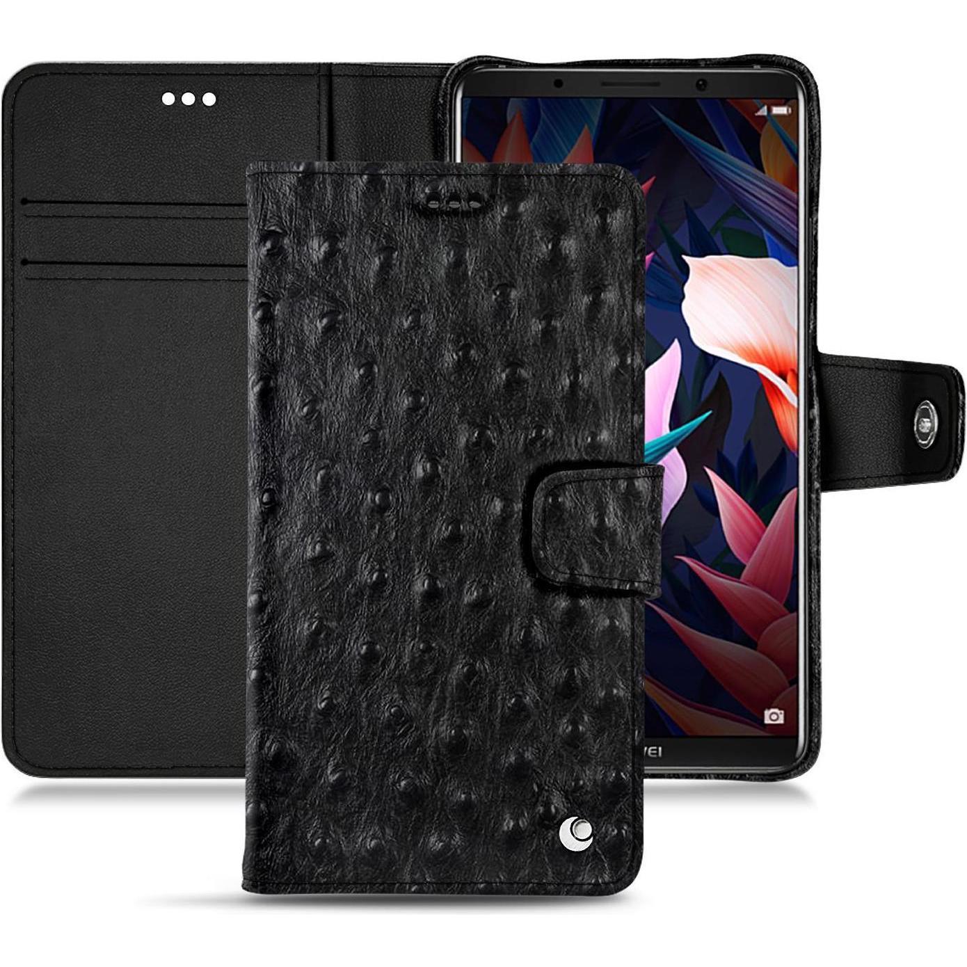 Noreve Lederschutzhülle Wallet (Huawei Mate 10 Pro), Smartphone Hülle, Schwarz