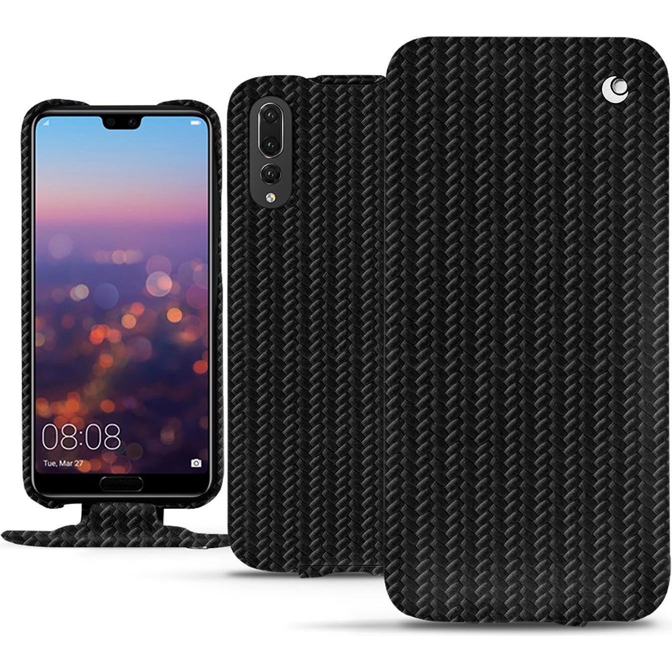Noreve Lederschutzhülle vertikal (Huawei P20 Pro), Smartphone Hülle, Schwarz