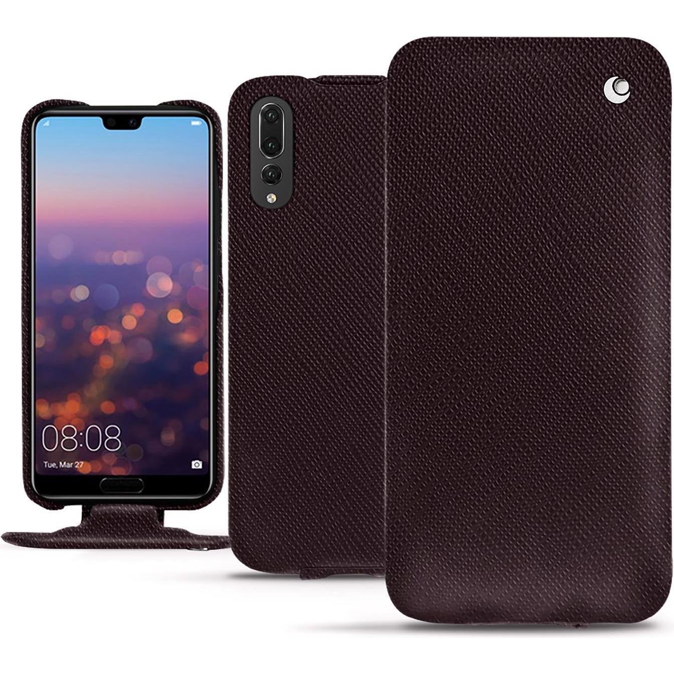 Noreve Lederschutzhülle vertikal (Huawei P20 Pro), Smartphone Hülle, Braun