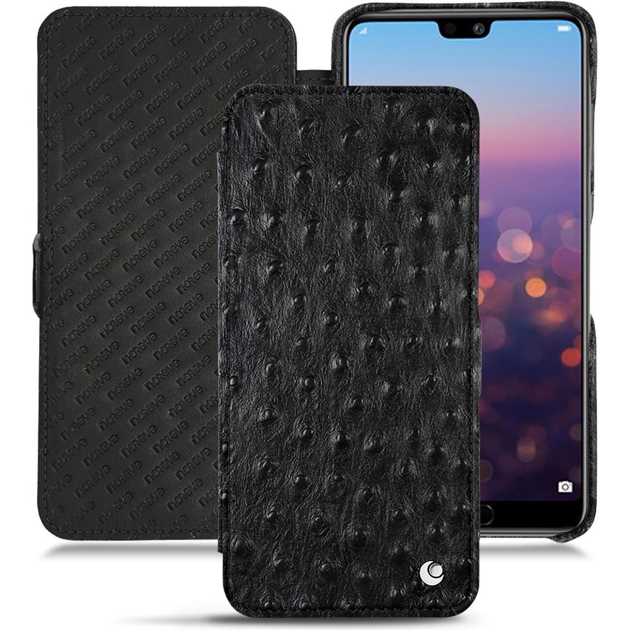 Noreve Lederschutzhülle horizontal (Huawei P20 Pro), Smartphone Hülle, Schwarz
