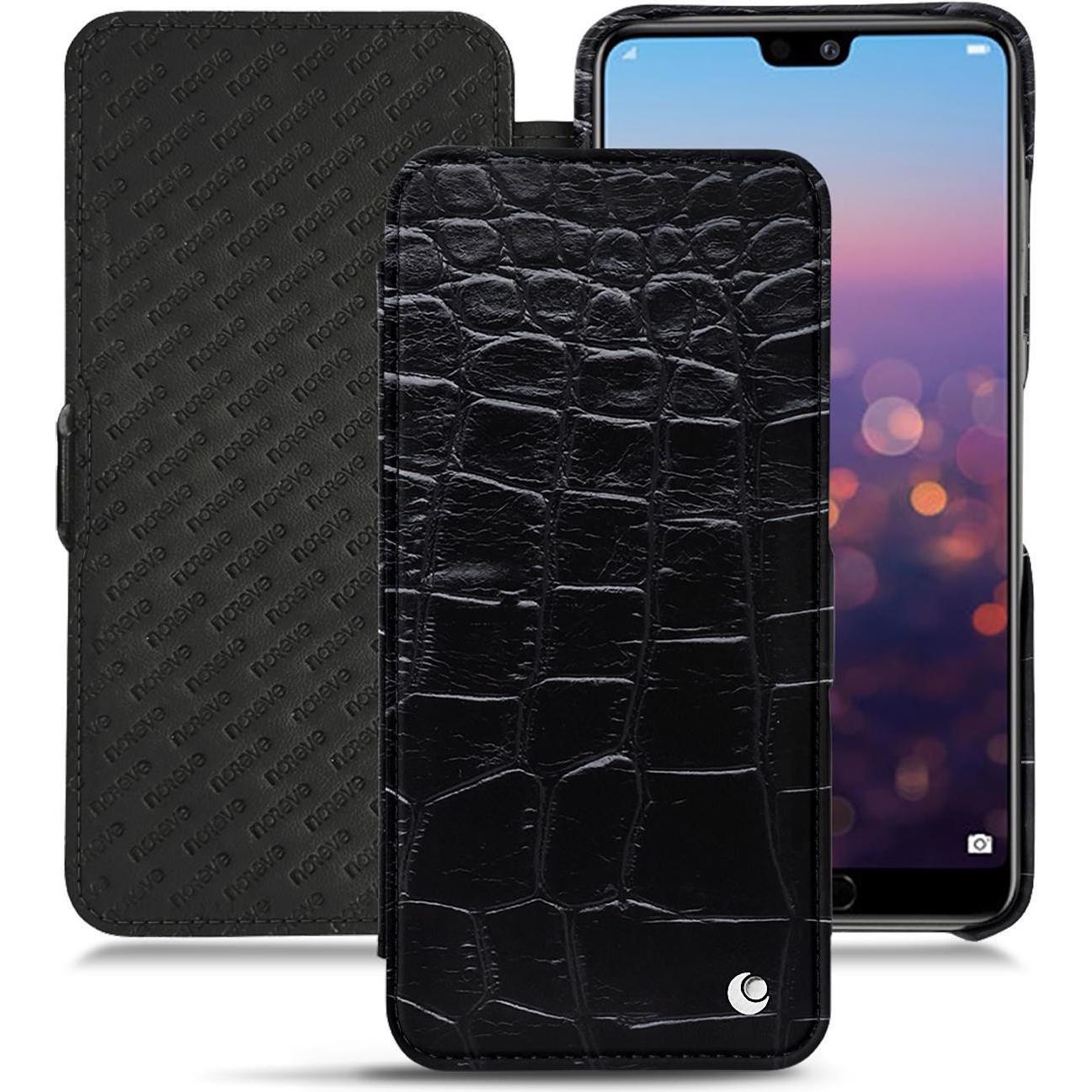Noreve Lederschutzhülle horizontal (Huawei P20 Pro), Smartphone Hülle, Schwarz