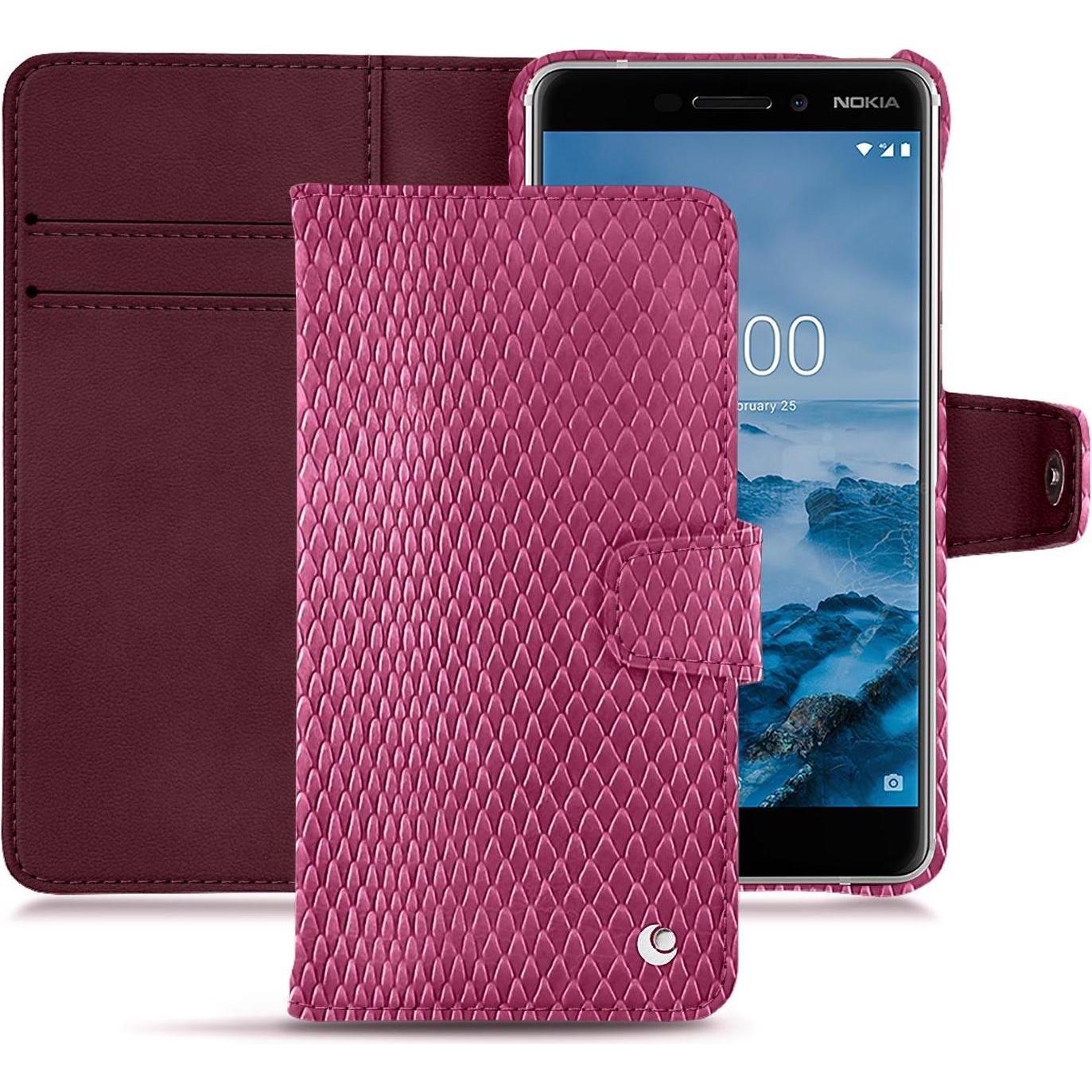 Thumbnail - Noreve Lederschutzhülle Wallet (Nokia 6 (2018)), Smartphone Hülle, Rosa